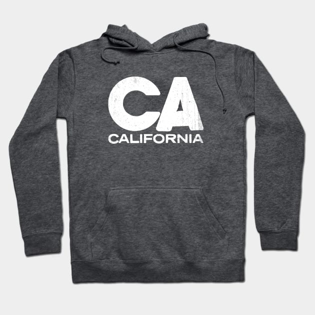 CA California State Vintage Typography Hoodie by Commykaze